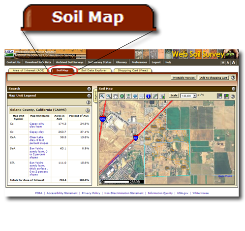 This is the Soil Map tab. Click or press the Escape key to close.